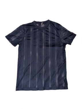 ASOS Men's Navy Short-Sleeve Striped Mesh Tee